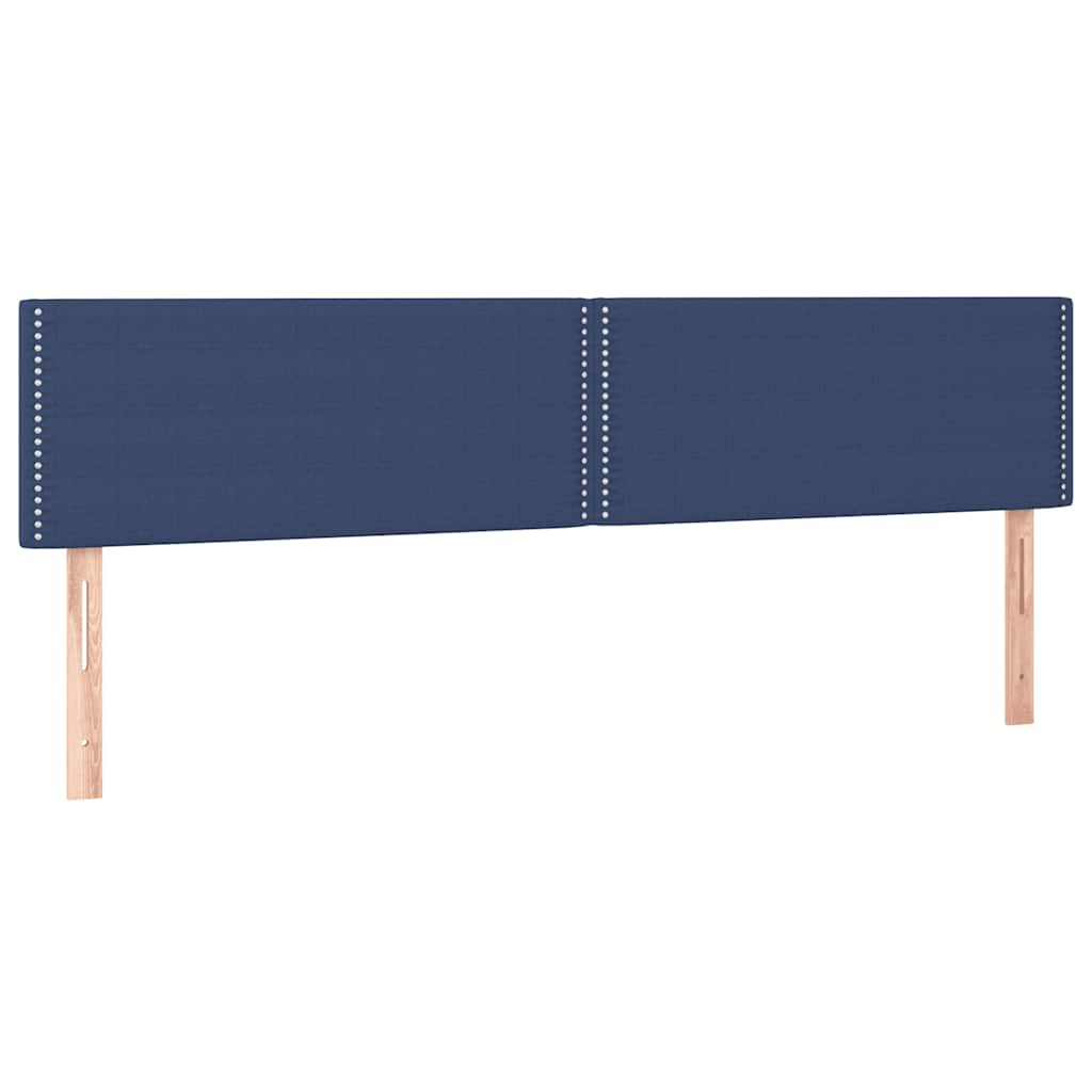 Sommier à lattes de lit matelas et LED bleu 120x190 cm tissu