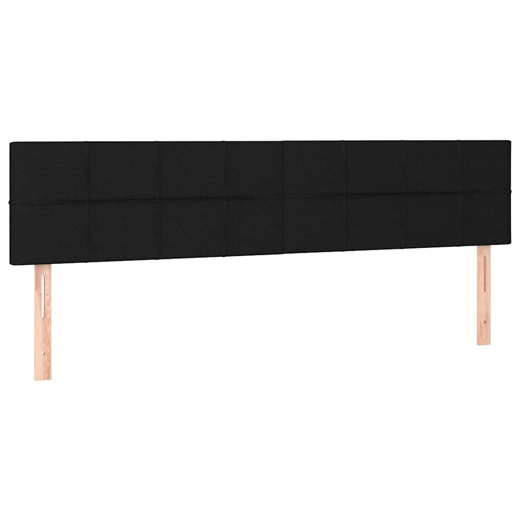 Sommier à lattes de lit matelas et LED noir 120x190 cm tissu