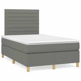 Sommier à lattes de lit matelas LED gris foncé 120x190 cm tissu