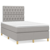 Sommier à lattes de lit matelas LED gris clair 120x190 cm tissu