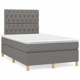 Sommier à lattes de lit matelas LED gris foncé 120x190 cm tissu