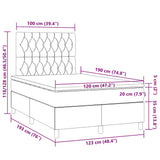 Sommier à lattes de lit matelas et LED marron foncé 120x190 cm