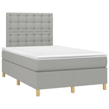 Sommier à lattes de lit matelas LED gris clair 120x190 cm tissu