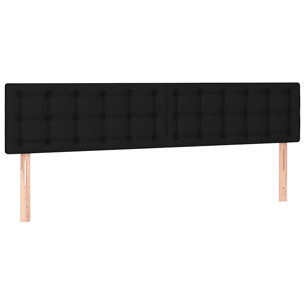 Sommier à lattes de lit matelas et LED noir 120x190 cm tissu