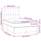 Sommier à lattes de lit matelas et LED marron foncé 120x190 cm