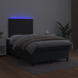 Sommier à lattes de lit matelas LED noir 120x190 cm similicuir