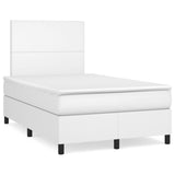 Sommier à lattes de lit matelas LED blanc 120x190 cm similicuir