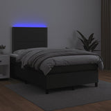 Sommier à lattes de lit matelas LED noir 120x190 cm similicuir