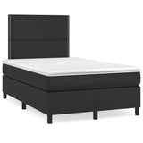 Sommier à lattes de lit matelas LED noir 120x190 cm similicuir