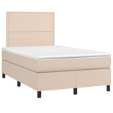 Sommier à lattes de lit avec matelas LED cappuccino 120x190 cm