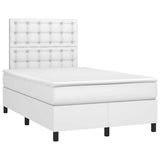 Sommier à lattes de lit matelas LED blanc 120x190 cm similicuir