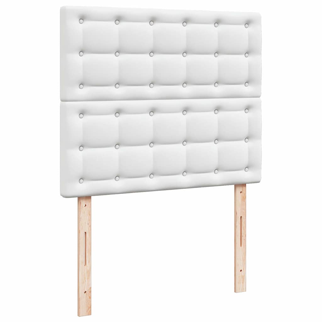 Sommier à lattes de lit matelas LED blanc 120x190 cm similicuir