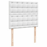 Sommier à lattes de lit matelas LED blanc 120x190 cm similicuir