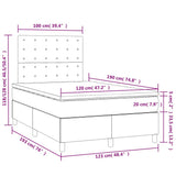 Sommier à lattes de lit matelas LED blanc 120x190 cm similicuir