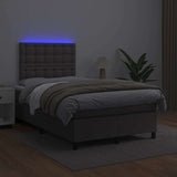 Sommier à lattes de lit matelas LED gris 120x190 cm similicuir