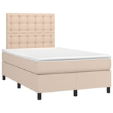 Sommier à lattes de lit avec matelas LED cappuccino 120x190 cm