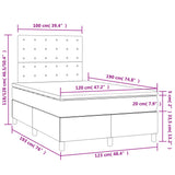 Sommier à lattes de lit avec matelas LED cappuccino 120x190 cm