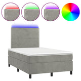 Sommier à lattes de lit avec matelas LED gris clair 120x190 cm