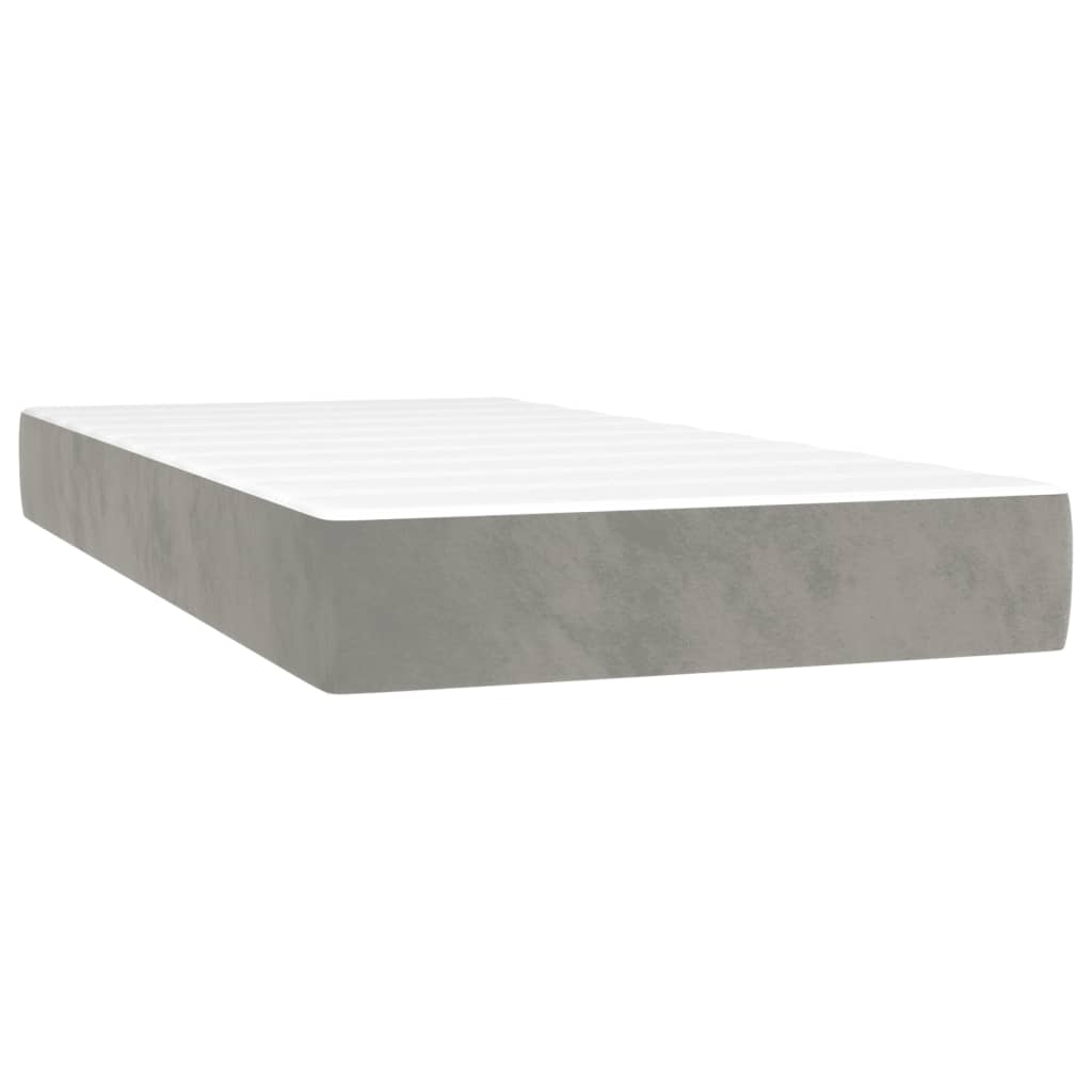 Sommier à lattes de lit avec matelas LED gris clair 120x190 cm