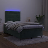 Sommier à lattes de lit avec matelas LED vert foncé 120x190 cm