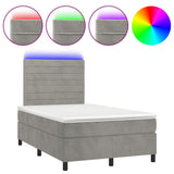 Sommier à lattes de lit avec matelas LED gris clair 120x190 cm