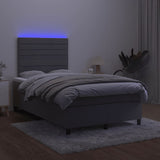 Sommier à lattes de lit avec matelas LED gris foncé 120x190 cm