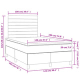 Sommier à lattes de lit avec matelas LED vert foncé 120x190 cm