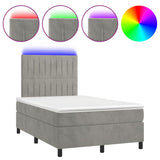 Sommier à lattes de lit avec matelas LED gris clair 120x190 cm