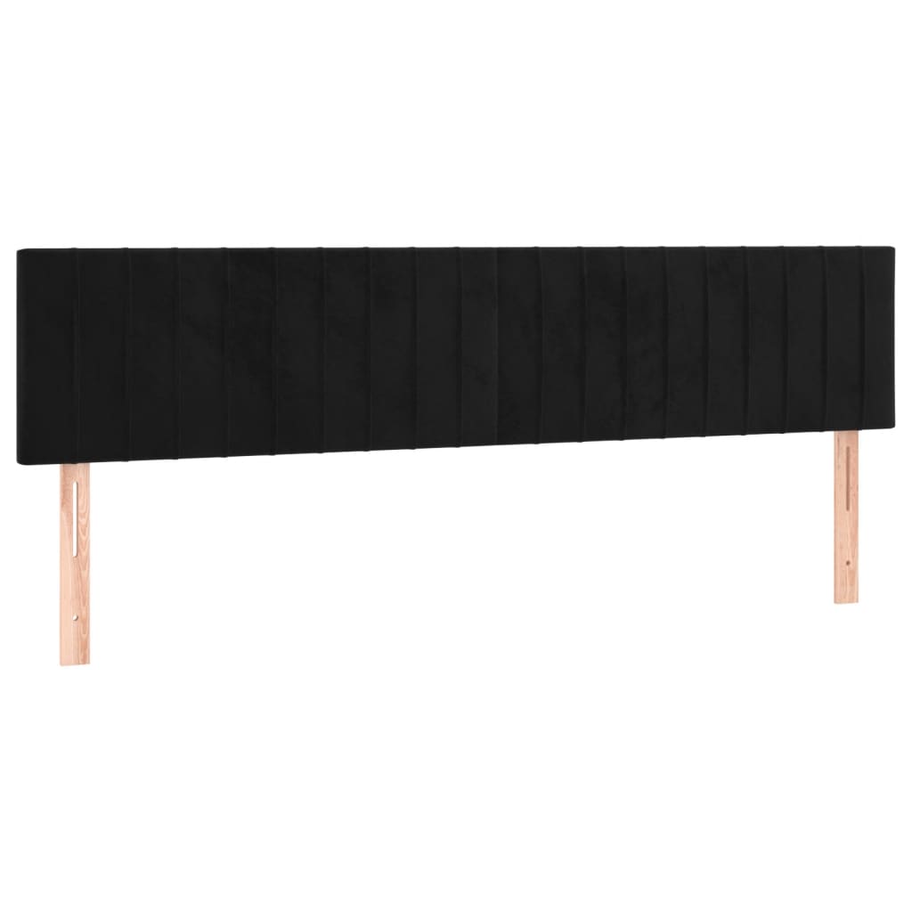 Sommier à lattes de lit et matelas LED noir 120x190 cm velours