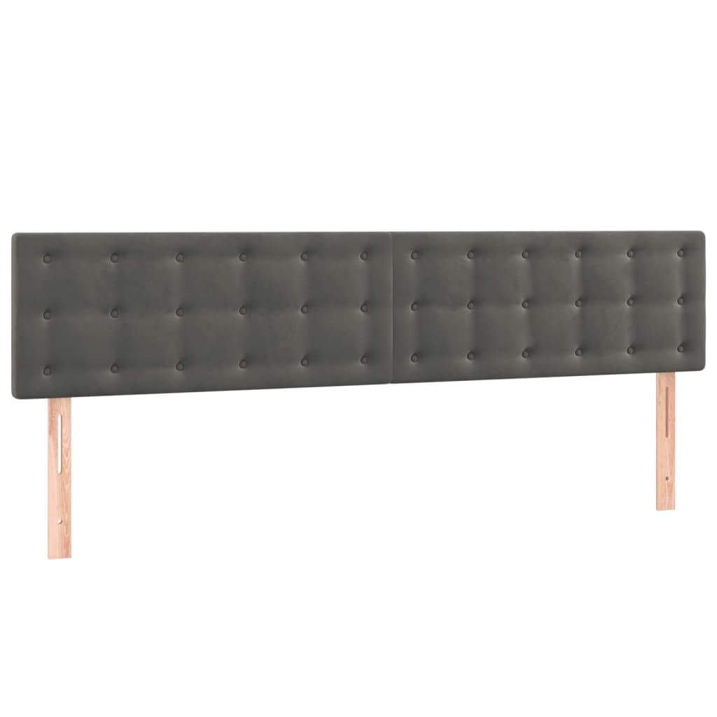 Sommier à lattes de lit avec matelas LED gris foncé 120x190 cm