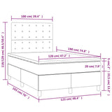 Sommier à lattes de lit avec matelas LED vert foncé 120x190 cm