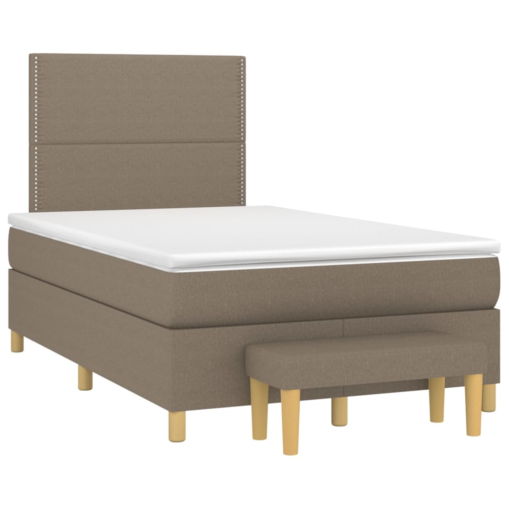 Sommier à lattes de lit avec matelas taupe 120x190 cm tissu