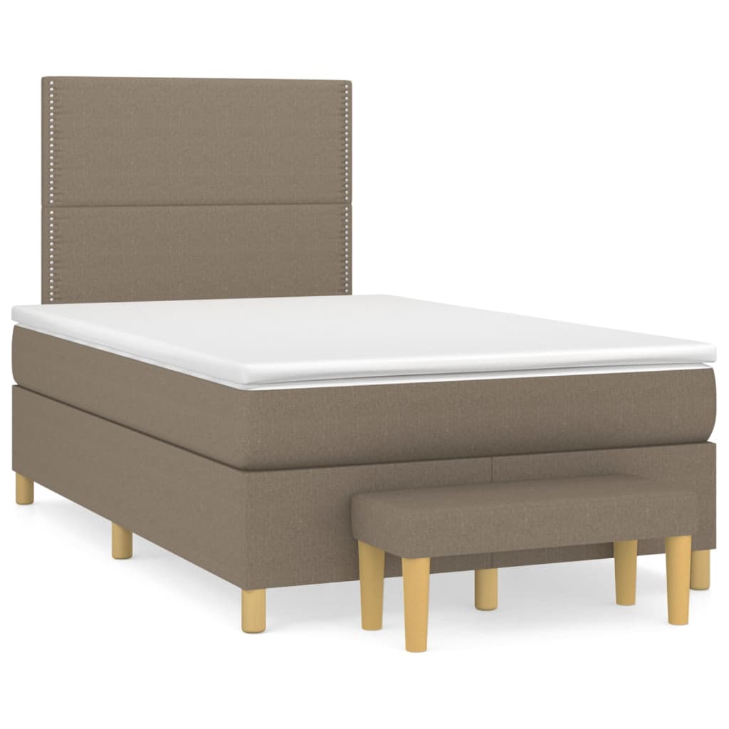 Sommier à lattes de lit avec matelas taupe 120x190 cm tissu