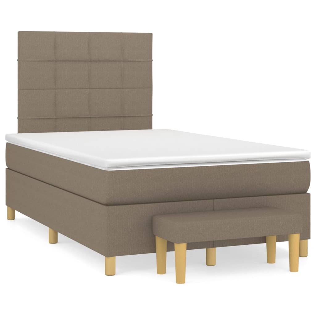 Sommier à lattes de lit avec matelas taupe 120x190 cm tissu