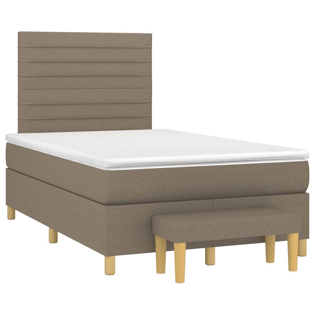 Sommier à lattes de lit avec matelas taupe 120x190 cm tissu