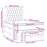 Sommier à lattes de lit avec matelas taupe 120x190 cm tissu