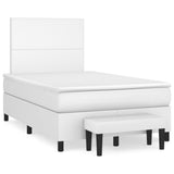 Slatted bed base with white mattress 120x190cm imitation leather