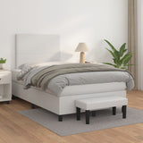 Slatted bed base with white mattress 120x190cm imitation leather