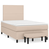 Sommier à lattes de lit matelas cappuccino 120x190cm similicuir