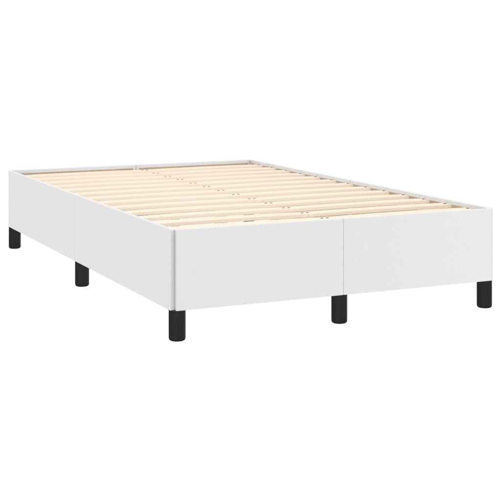 Sommier à lattes de lit avec matelas blanc 120x190cm similicuir