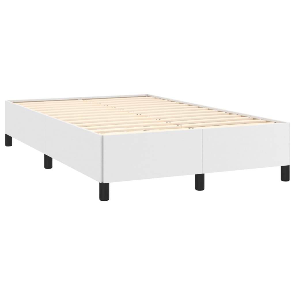 Sommier à lattes de lit avec matelas blanc 120x190cm similicuir