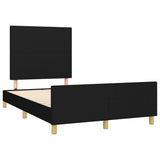 Cadre de lit sans matelas noir 120x190 cm tissu