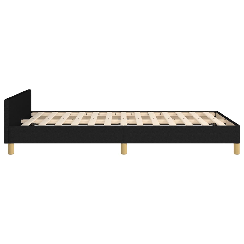 Cadre de lit sans matelas noir 120x190 cm tissu