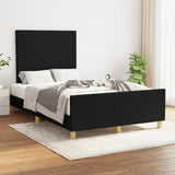 Cadre de lit sans matelas noir 120x190 cm tissu