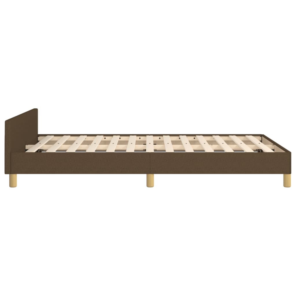 Cadre de lit sans matelas marron foncé 120x190 cm tissu