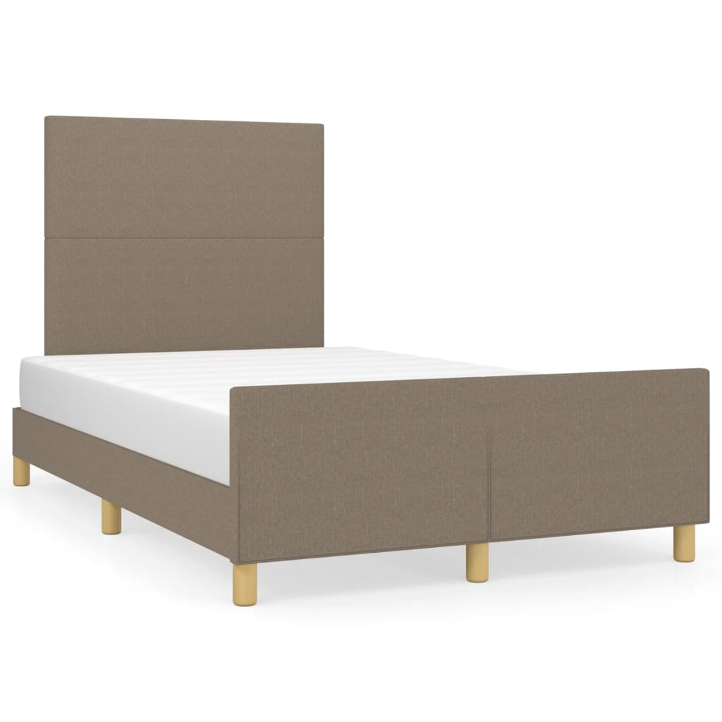 Bed frame without mattress taupe 120x190 cm fabric