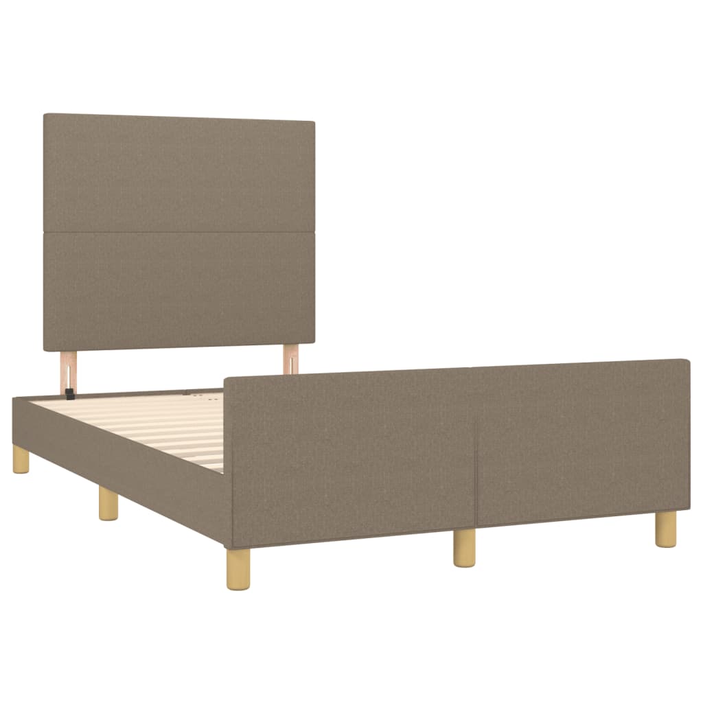 Bed frame without mattress taupe 120x190 cm fabric