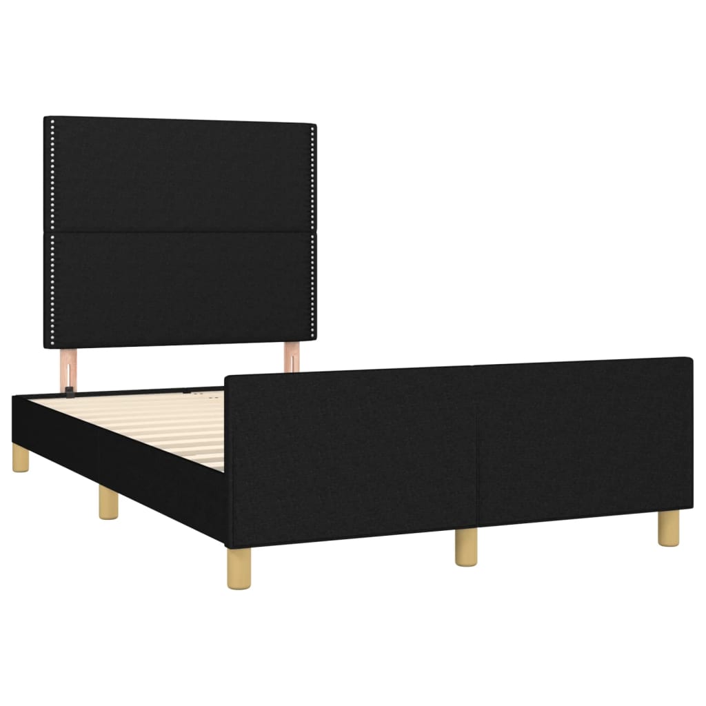 Cadre de lit sans matelas noir 120x190 cm tissu