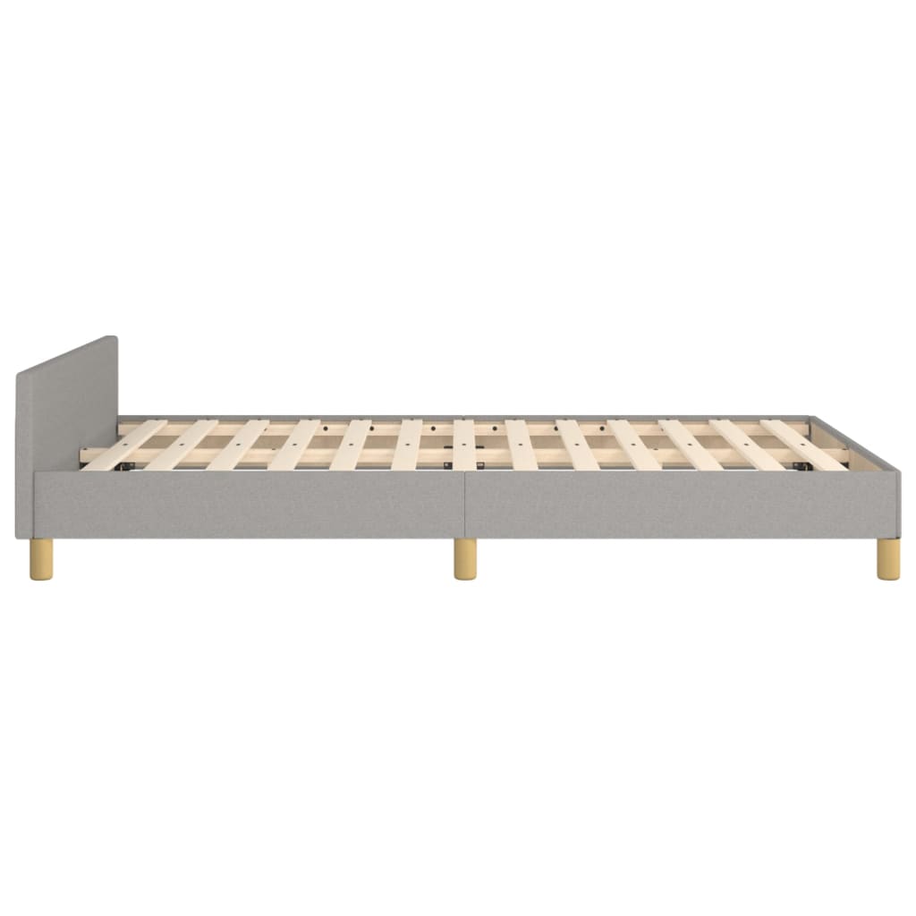 Cadre de lit sans matelas gris clair 120x190 cm tissu