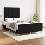 Cadre de lit sans matelas noir 120x190 cm tissu